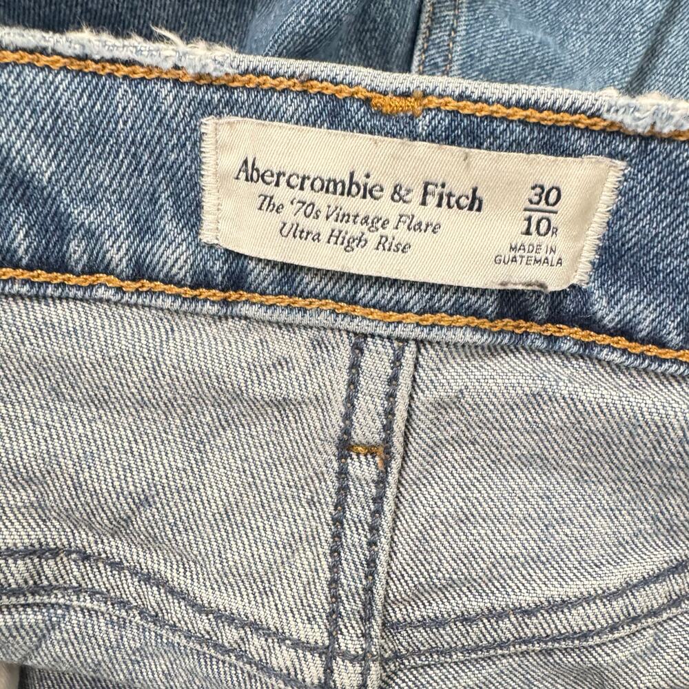 Abercrombie & Fitch The 70's Vintage Flare Ultra High Rise Jeans Size 30/10 - Picture 10 of 11